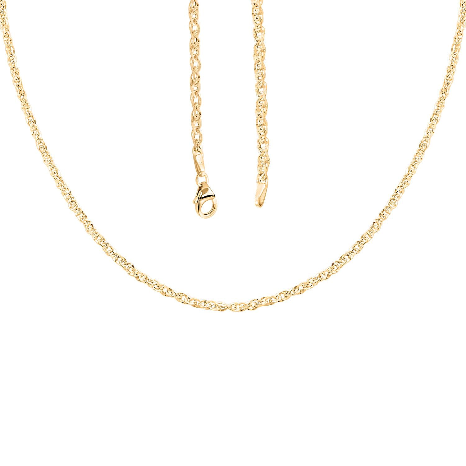 Italian Double Singapore Necklace in 10K Yellow Gold 1.82 Grams 20 Inches