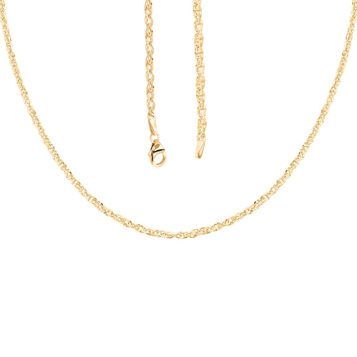 Italian Double Singapore Necklace in 10K Yellow Gold 1.82 Grams 20 Inches image number 3