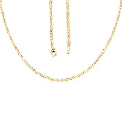 Italian Double Singapore Necklace in 10K Yellow Gold 1.82 Grams 20 Inches