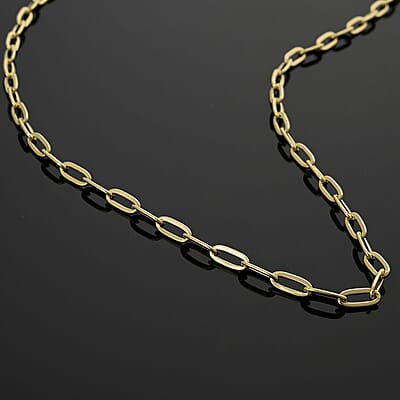 Italian Paperclip Link Necklace in 10K Yellow Gold 2.70 Grams 20 Inches