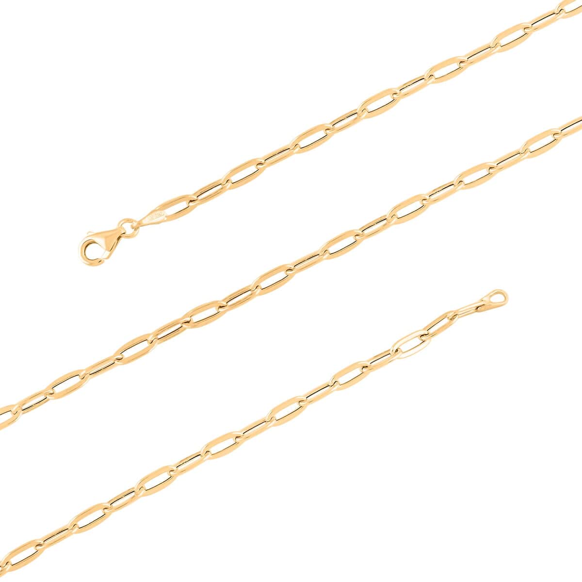 Italian Paperclip Link Necklace in 10K Yellow Gold 1.96 Grams 20 Inches image number 2