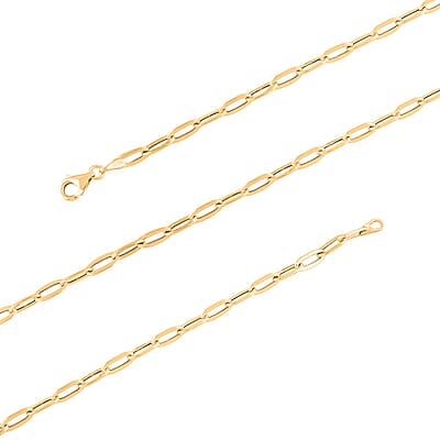 Italian Paperclip Link Necklace in 10K Yellow Gold 2.70 Grams 20 Inches