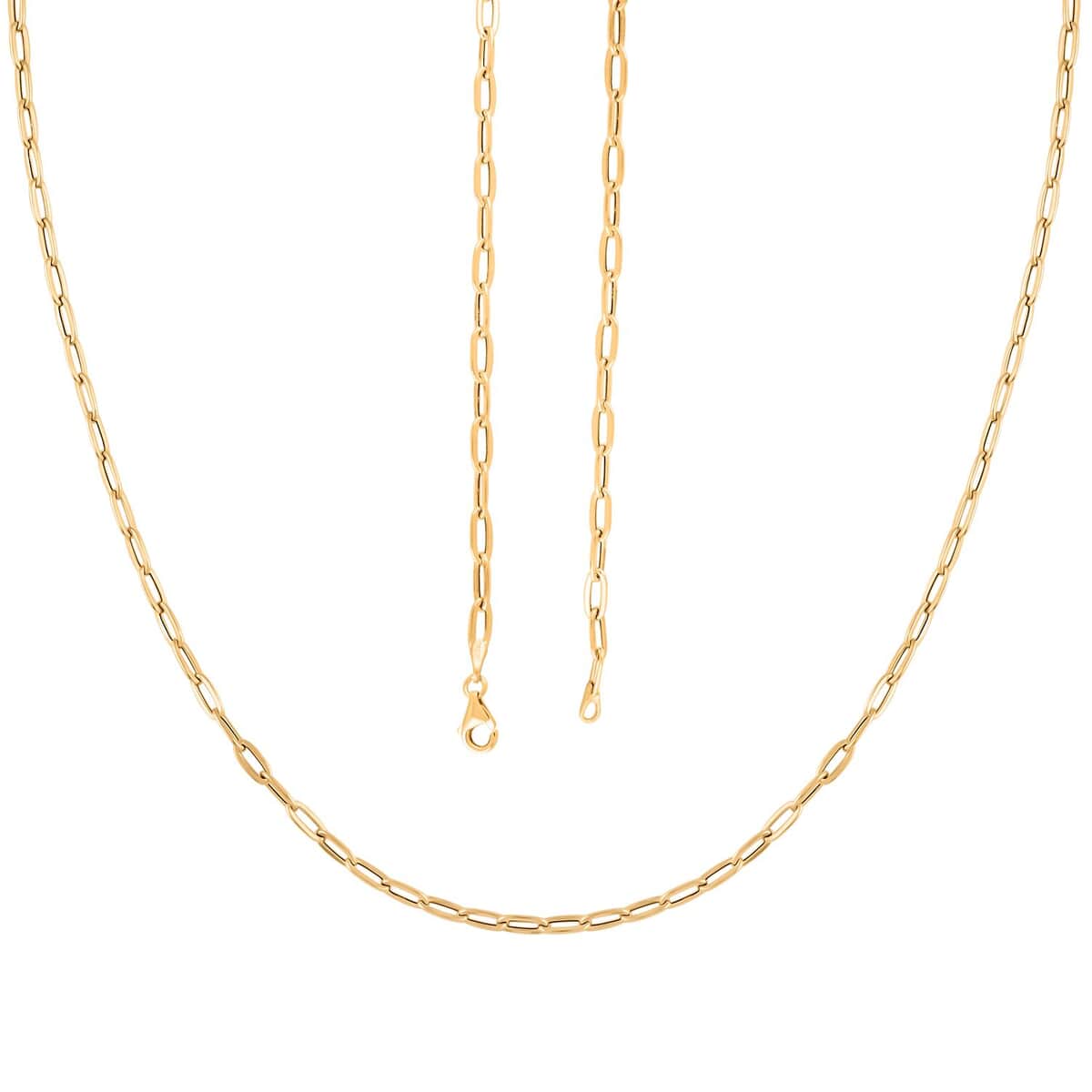 Italian Paperclip Link Necklace in 10K Yellow Gold 1.96 Grams 20 Inches image number 3