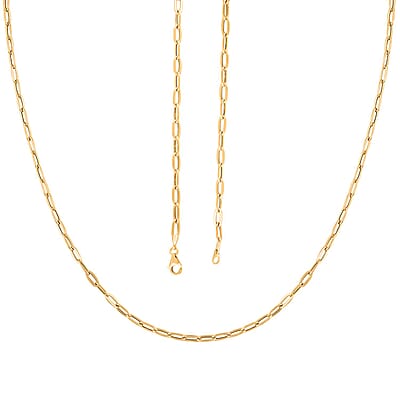 Italian Paperclip Link Necklace in 10K Yellow Gold 2.70 Grams 20 Inches