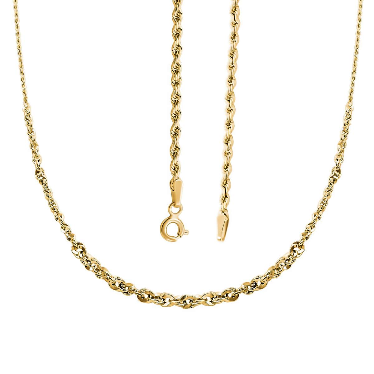 Italian Graduated Rope Radiance Necklace in 10K Yellow Gold 3.75 Grams 20 Inches image number 0