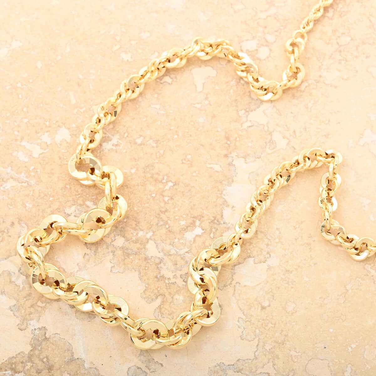 Italian Graduated Rope Radiance Necklace in 10K Yellow Gold 3.75 Grams 20 Inches image number 1