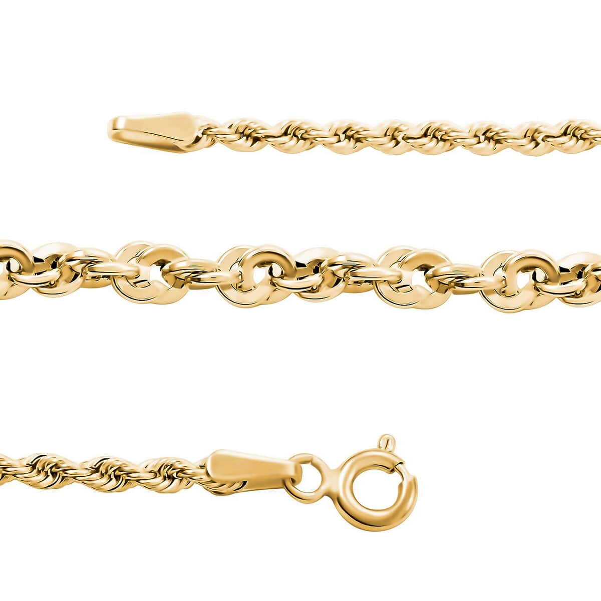 Italian Graduated Rope Radiance Necklace in 10K Yellow Gold 3.75 Grams 20 Inches image number 2