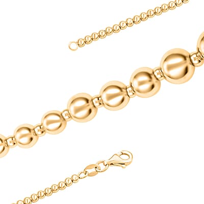 Italian 14K Yellow Gold Graduated Beads Necklace 18 Inches 5.40 Grams