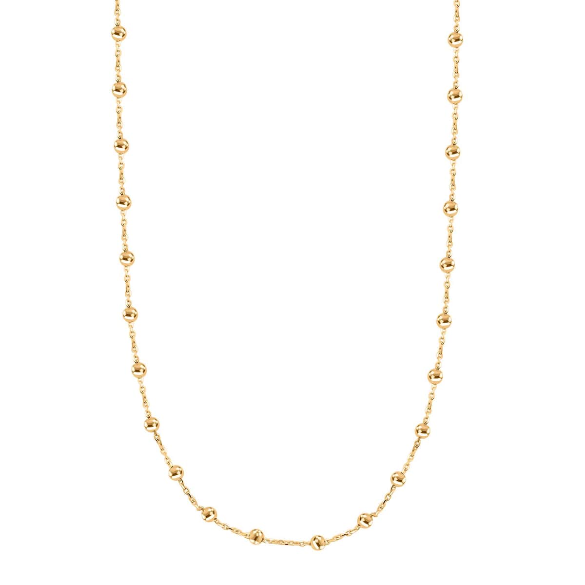 Collezione Sfere Italian 10K Yellow Gold T-Bar Beads Necklace 20 Inches 3.50 Grams image number 0