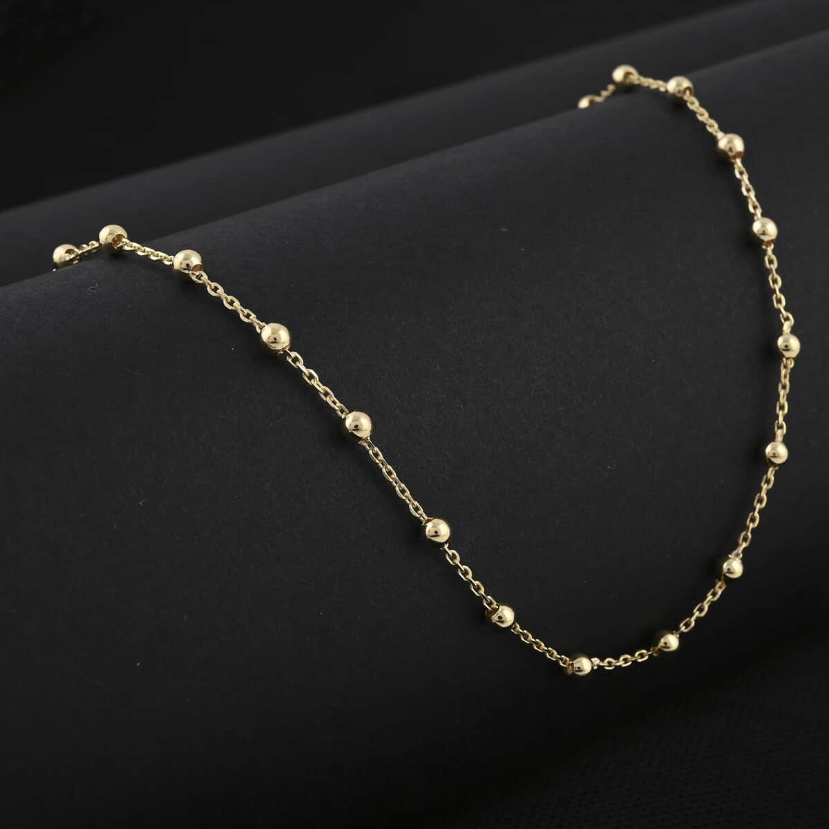 Collezione Sfere Italian 10K Yellow Gold T-Bar Beads Necklace 20 Inches 3.50 Grams image number 1