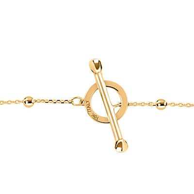 Collezione Sfere Italian 10K Yellow Gold T-Bar Beads Necklace 20 Inches 3.50 Grams