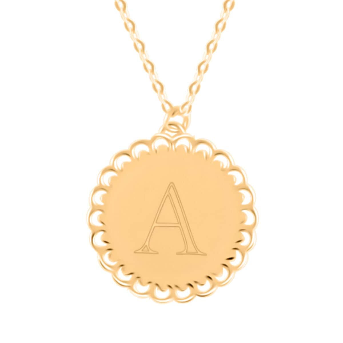 Italian Initials A Necklace in 10K Yellow Gold 1.50 Grams 18-20 Inches image number 0