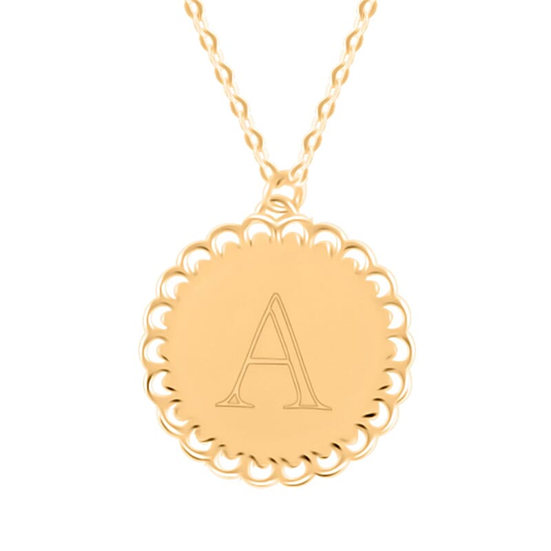 Italian Initials A Necklace in 10K Yellow Gold 1.50 Grams 18-20 Inches