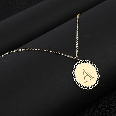 Italian Initials A Necklace in 10K Yellow Gold 1.50 Grams 18-20 Inches