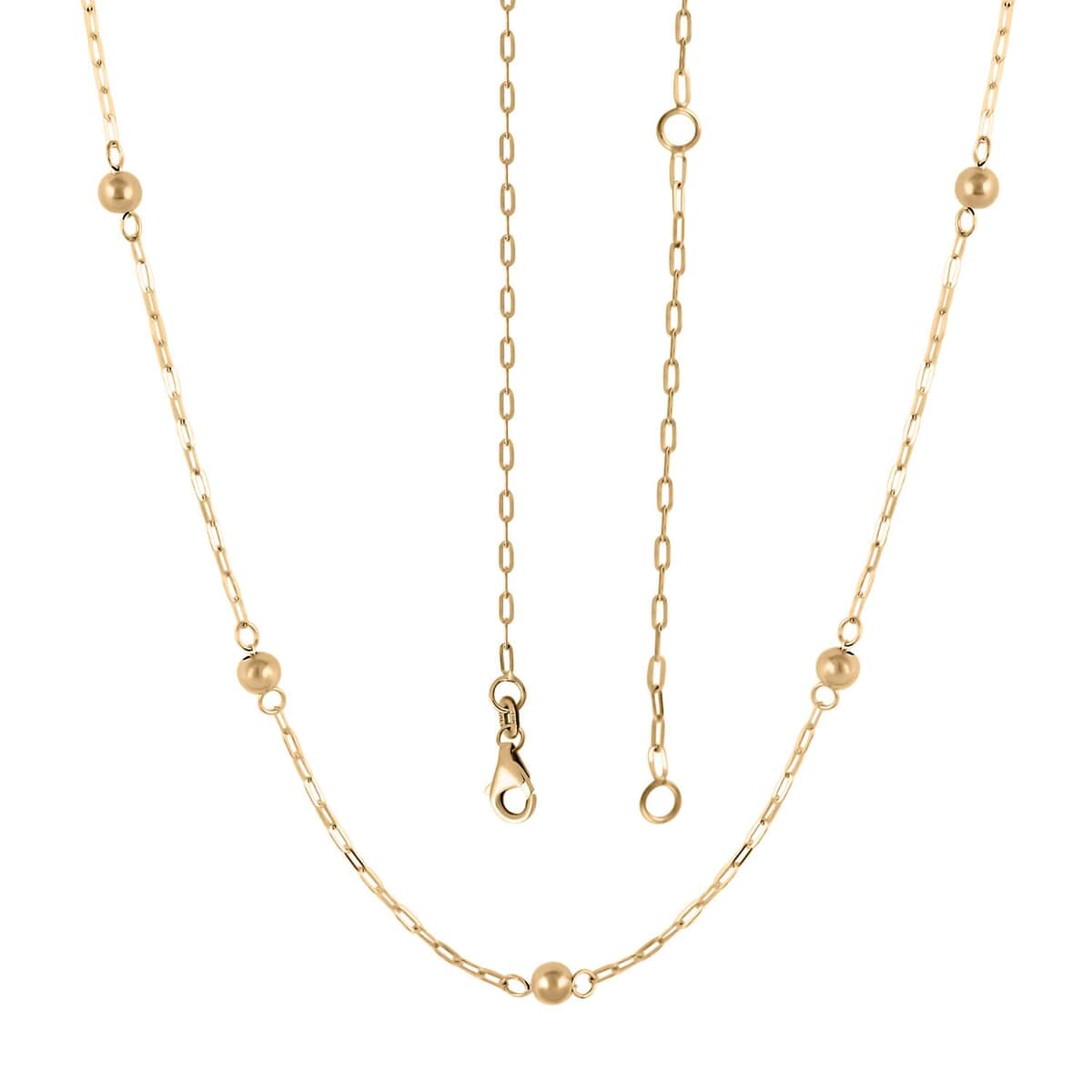 Italian 10K Yellow Gold Beads Station Necklace 18-20 Inches 1.20 Grams image number 0