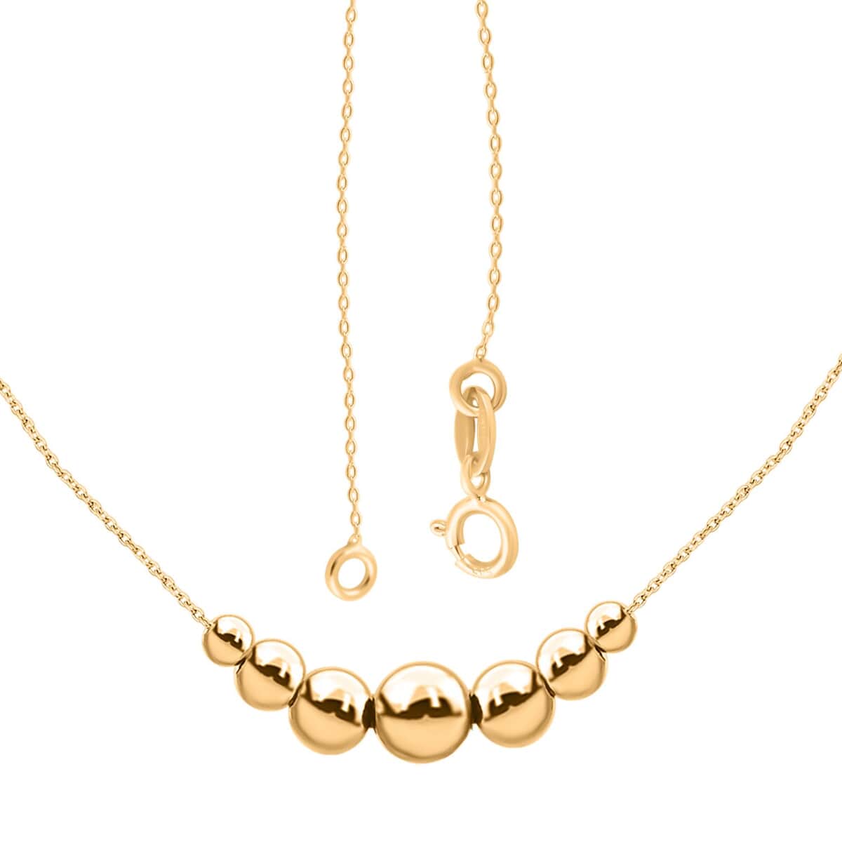 Italian 14K Yellow Gold Grad Bella Beads Necklace 18-20 Inches 0.80 Grams image number 0