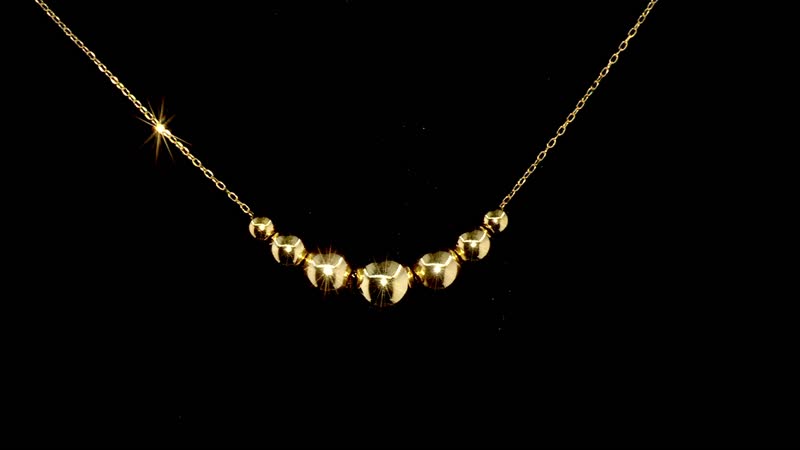Italian 14K Yellow Gold Grad Bella Beads Necklace 18-20 Inches 0.80 Grams