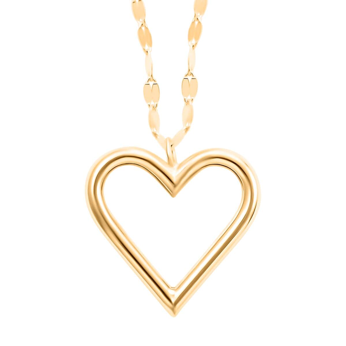 Italian Heart Pendant Necklace in 10K Yellow Gold 1.28 Grams 18-20 Inches image number 0