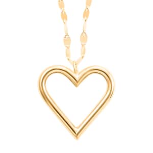 Italian Heart Pendant Necklace in 10K Yellow Gold 1.28 Grams 18-20 Inches