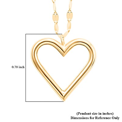 Italian Heart Pendant Necklace in 10K Yellow Gold 1.28 Grams 18-20 Inches
