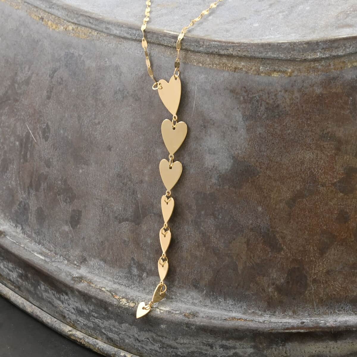 Cuore Scalare Italian 10K Yellow Gold Graduated Necklace 18-20 Inches 1.90 Grams image number 1
