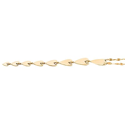 Cuore Scalare Italian 10K Yellow Gold Graduated Necklace 18-20 Inches 1.90 Grams