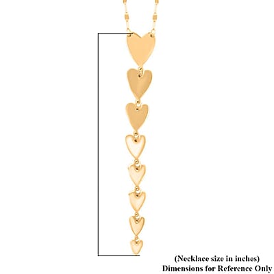 Cuore Scalare Italian 10K Yellow Gold Graduated Necklace 18-20 Inches 1.90 Grams