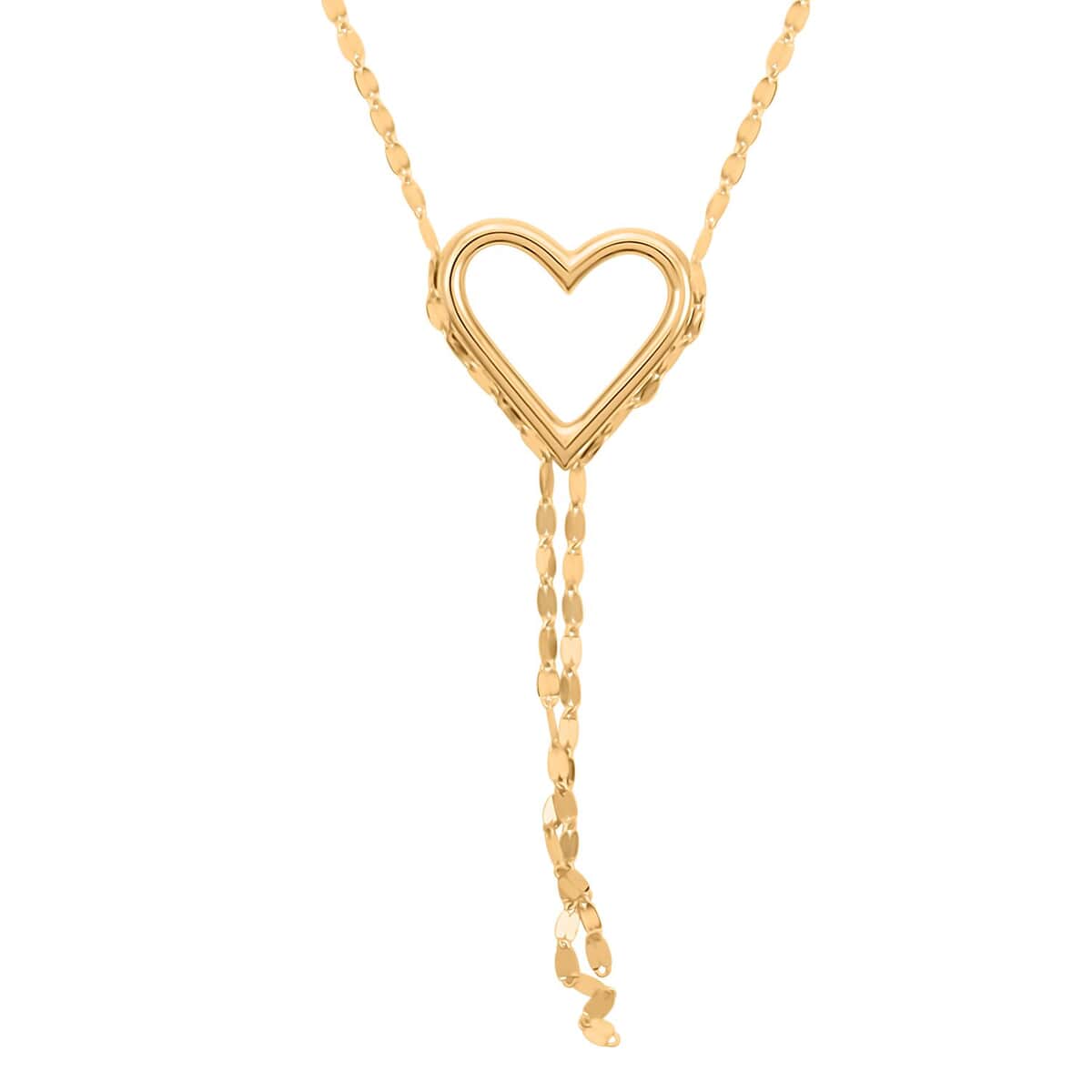 Cascata Di Luce Italian 10K Yellow Gold Heart Tassels Necklace 18-20 Inches 1.3 Grams image number 0