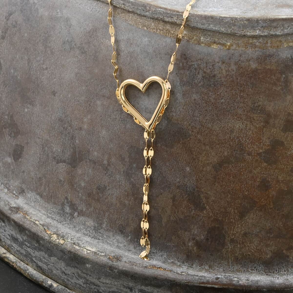 Cascata Di Luce Italian 10K Yellow Gold Heart Tassels Necklace 18-20 Inches 1.3 Grams image number 1