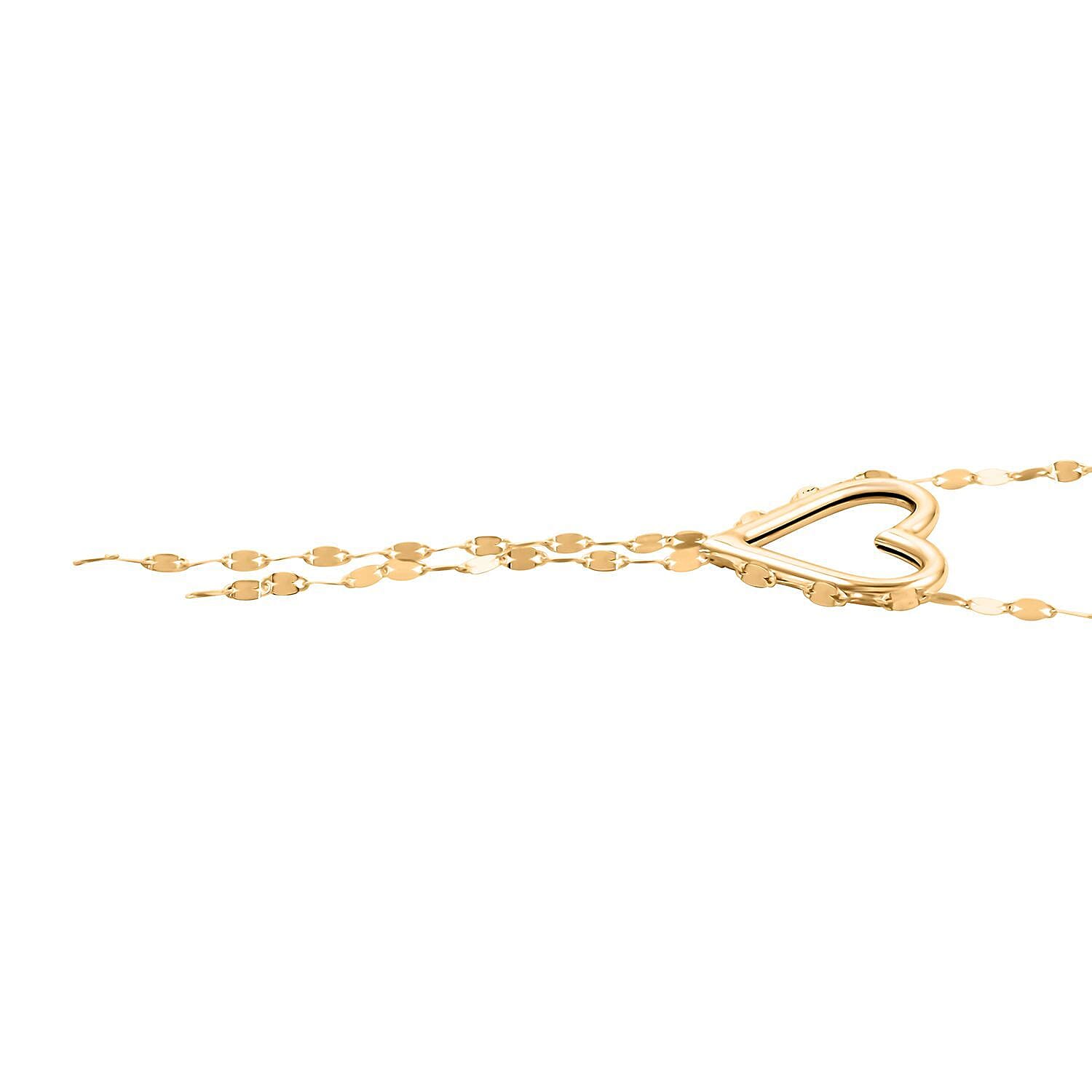 Cascata Di Luce Italian 10K Yellow Gold Heart Tassels Necklace 18-20 Inches 1.3 Grams