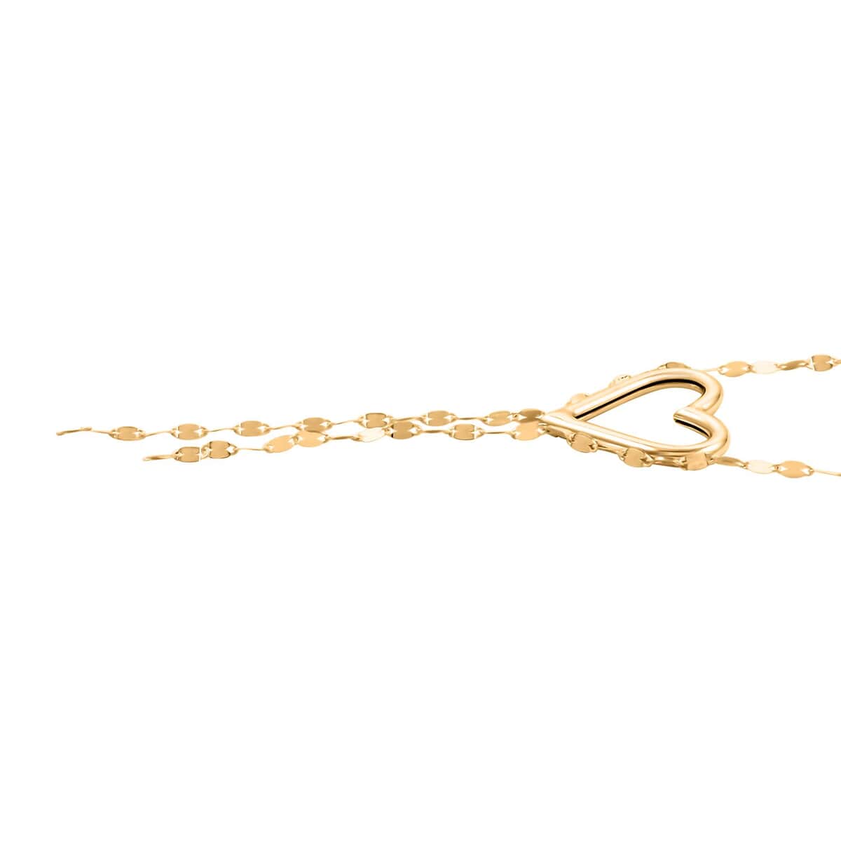 Cascata Di Luce Italian 10K Yellow Gold Heart Tassels Necklace 18-20 Inches 1.3 Grams image number 2