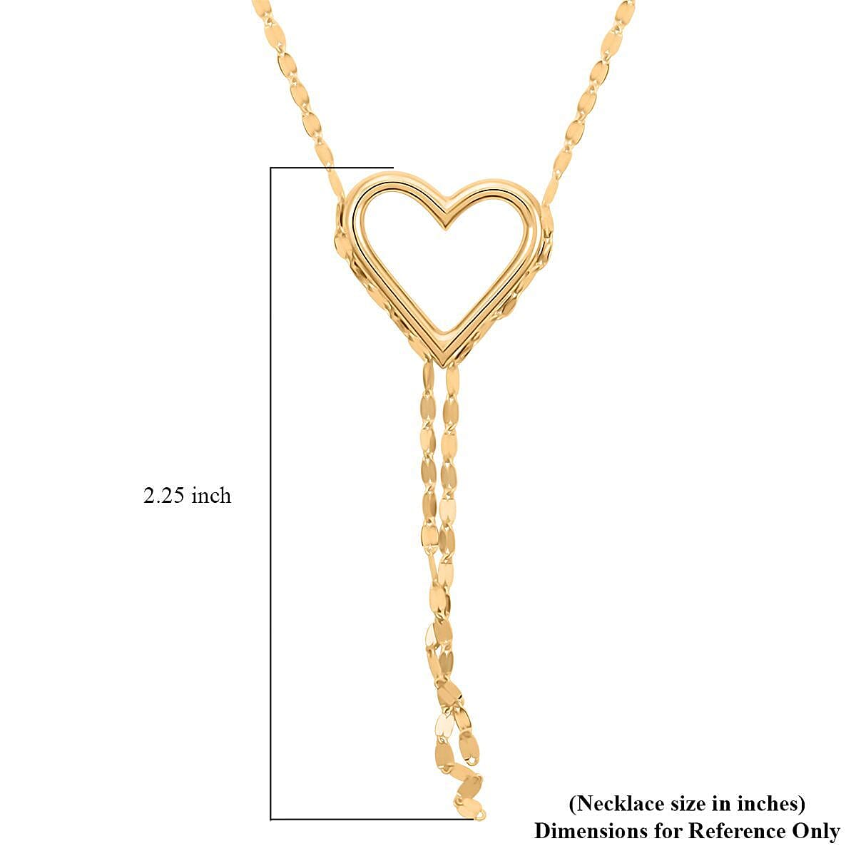 Cascata Di Luce Italian 10K Yellow Gold Heart Tassels Necklace 18-20 Inches 1.3 Grams
