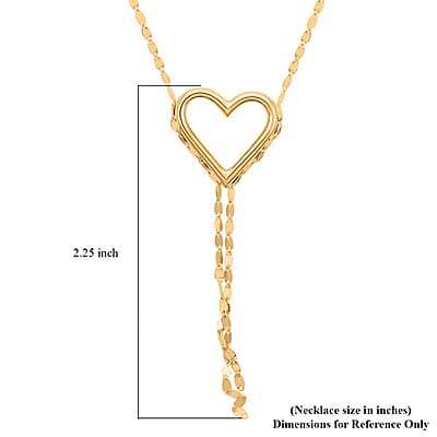 Cascata Di Luce Italian 10K Yellow Gold Heart Tassels Necklace 18-20 Inches 1.3 Grams