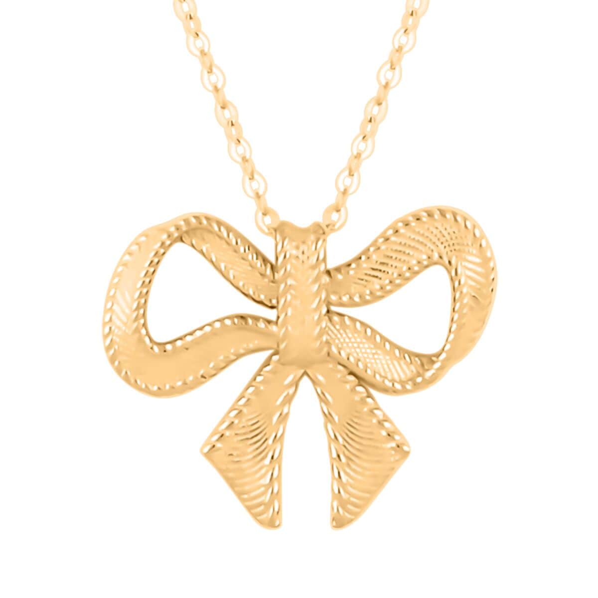 Italian 10K Yellow Gold Bow Necklace 18-20 Inches 1.70 Grams image number 0