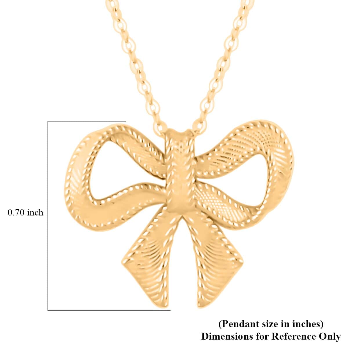 Italian 10K Yellow Gold Bow Necklace 18-20 Inches 1.70 Grams image number 4