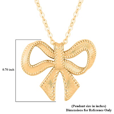 Italian 10K Yellow Gold Bow Necklace 18-20 Inches 1.70 Grams