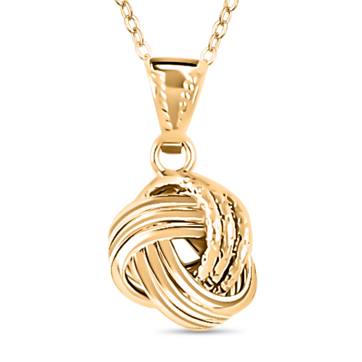 Italian Rosetta Love Knot Pendant Necklace in 10K Yellow Gold 1.30 Grams 18-20 Inches image number 0