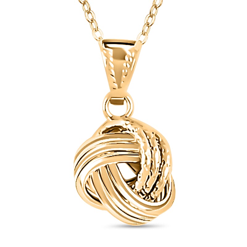 Italian Rosetta Love Knot Pendant Necklace in 10K Yellow Gold 1.30 Grams 18-20 Inches