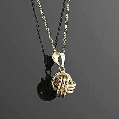 Italian Rosetta Love Knot Pendant Necklace in 10K Yellow Gold 1.30 Grams 18-20 Inches