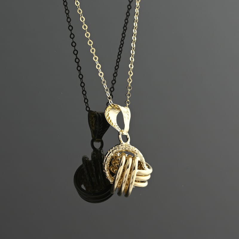 Italian Rosetta Love Knot Pendant Necklace in 10K Yellow Gold 1.30 Grams 18-20 Inches