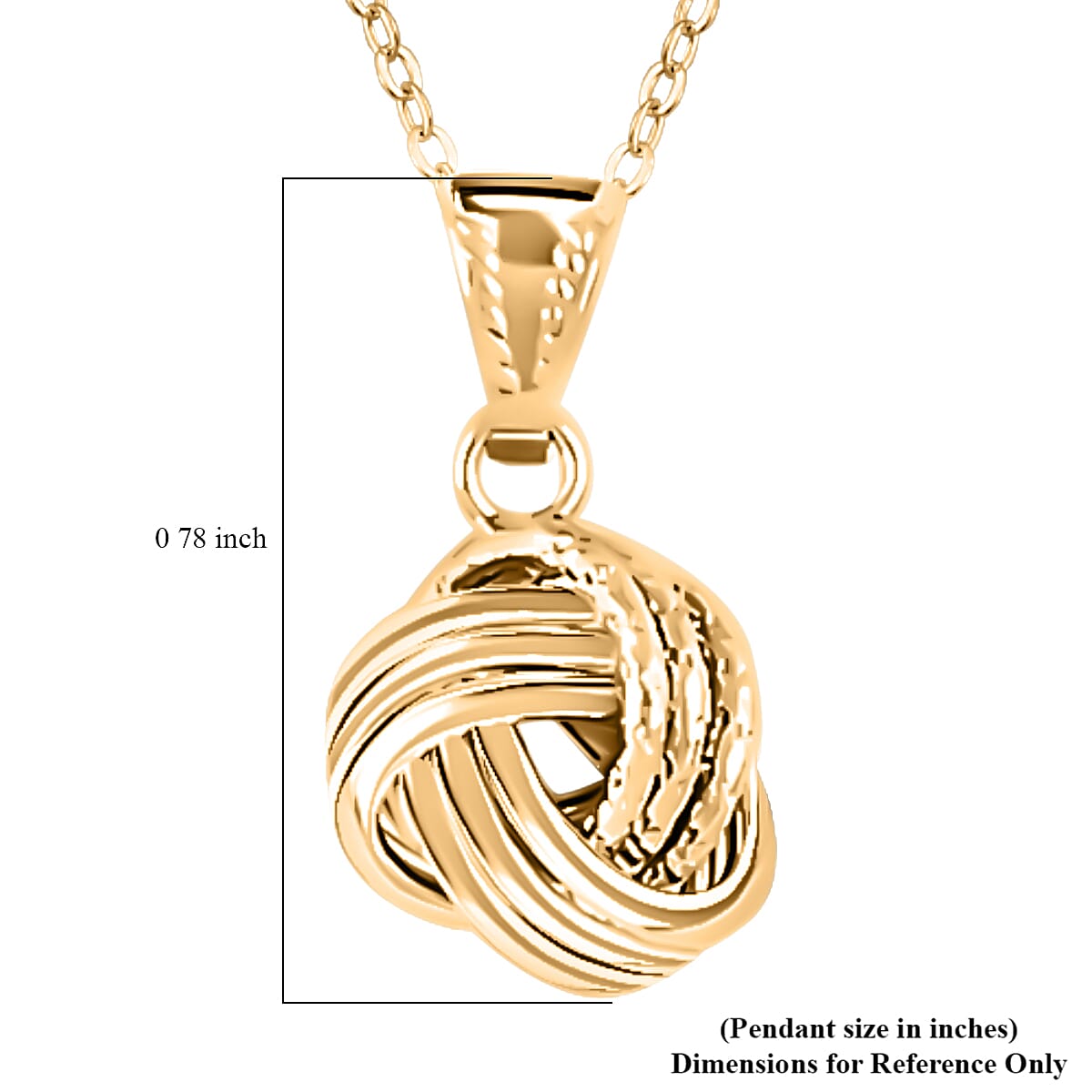 Italian Rosetta Love Knot Pendant Necklace in 10K Yellow Gold 1.30 Grams 18-20 Inches