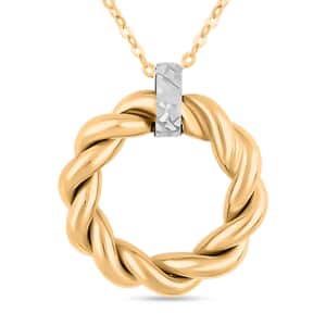 Italian 10K Yellow and White Gold Ricciolo Necklace 18-20 Inches 1.6 Grams