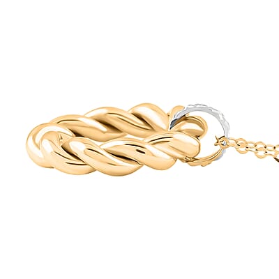 Italian 10K Yellow and White Gold Ricciolo Necklace 18-20 Inches 1.6 Grams