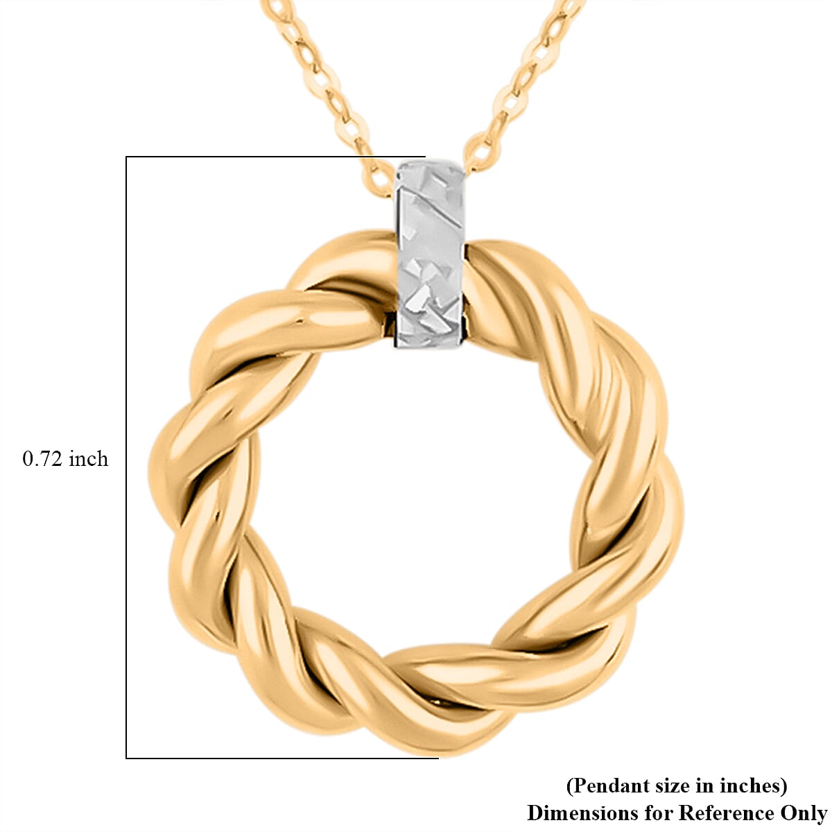 Italian 10K Yellow and White Gold Ricciolo Necklace 18-20 Inches 1.6 Grams