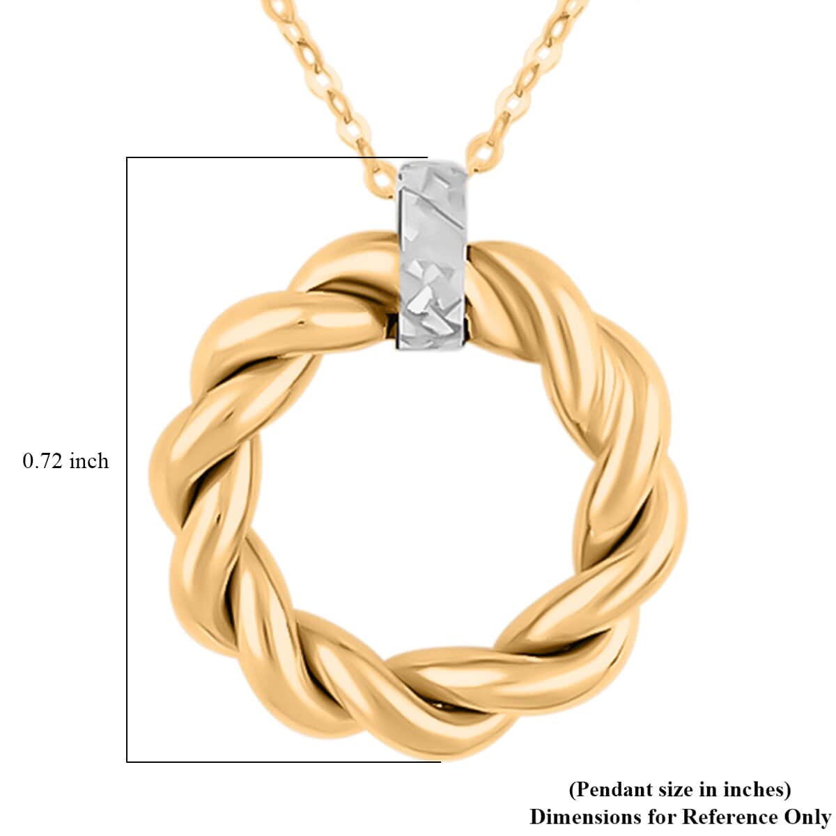 Italian 10K Yellow and White Gold Ricciolo Necklace 18-20 Inches 1.6 Grams image number 5