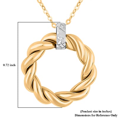 Italian 10K Yellow and White Gold Ricciolo Necklace 18-20 Inches 1.6 Grams