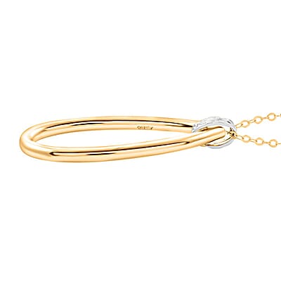 Italian 10K Yellow and White Gold Drop Necklace 18-20 Inches 1.40 Grams