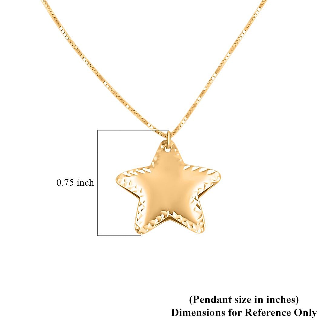 Italian 10K Yellow Gold Star Necklace 18-20 Inches 1.53 Grams