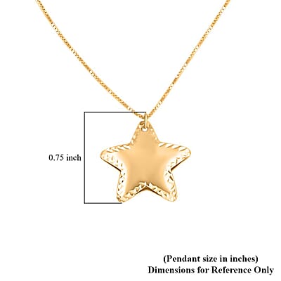 Italian 10K Yellow Gold Star Necklace 18-20 Inches 1.53 Grams
