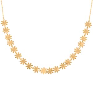 Italian Flower Station Necklace in 10K Yellow Gold 1.60 Grams 18-20 Inches